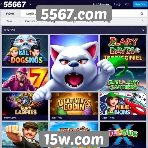 Análise da variedade de jogos em 5567.com